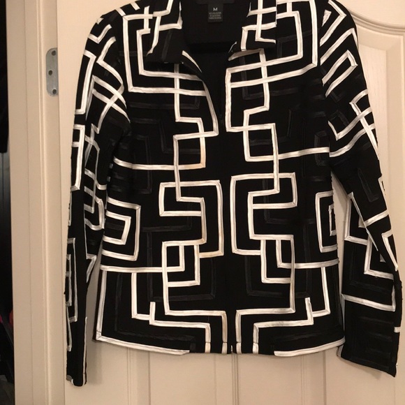 T & W Designs Tops - Long sleeve black and white jacket.